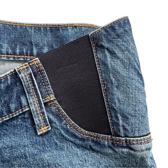 Isabel Maternity Side Panels Stretch Pockets Midi Denim Jean Shorts Size 4 NEW - Picture 4 of 11